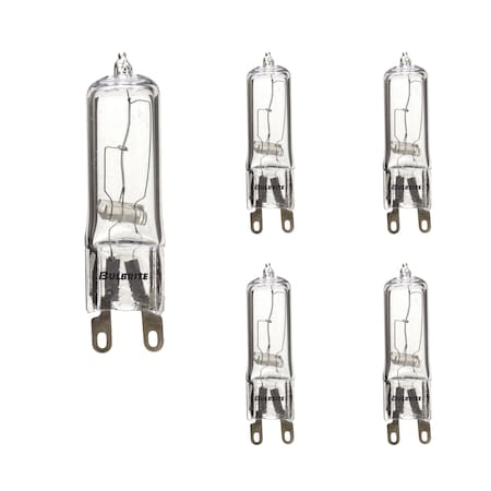 Bulbrite 25W Dimmable Clear T4 Bi-Pin G9 Halogen Bulb, 5PK 860826